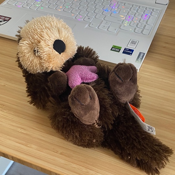 Wild Republic Other - Brown Stuffed Otter with Purple Heart